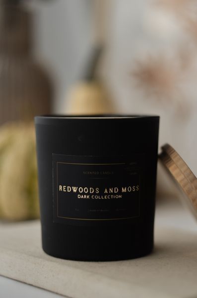 Свічка ароматична REDWOOD AND MOSS з гнотиком, що потріскує redwood candle фото